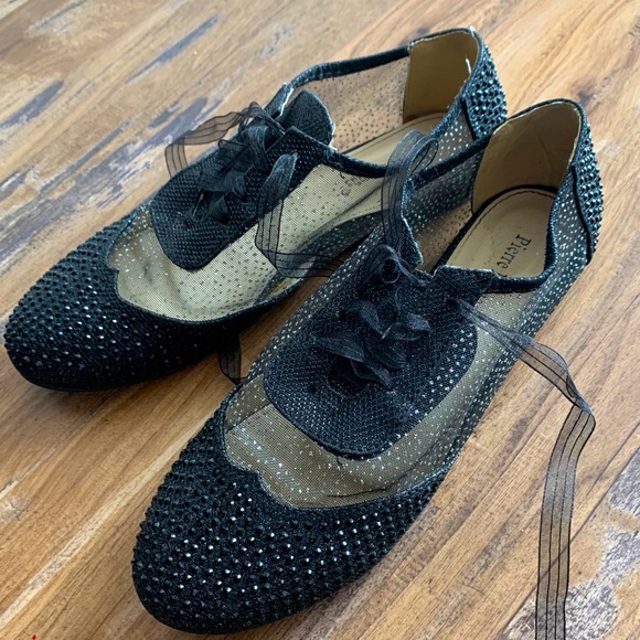 Pierre Dumas Shoes - Pierre Dumas Sheer Bedazzled Lace up Shoes size 8